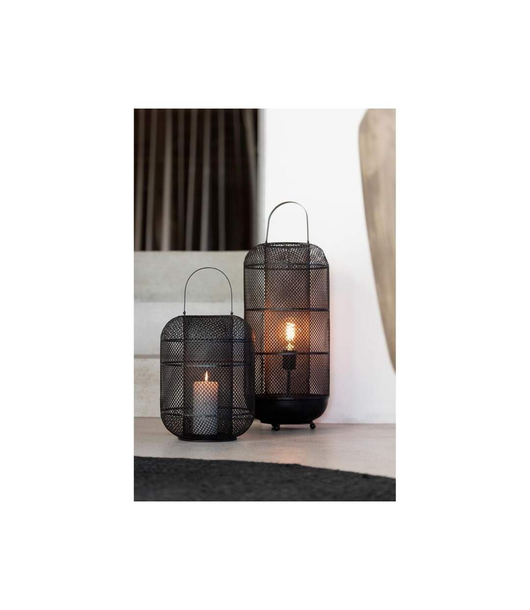 Paris Prix - Lanterne Déco En Métal donny 51cm Noir