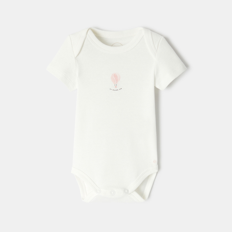 Lot de 3 bodies manches courtes en coton bio rose mixte Absorba