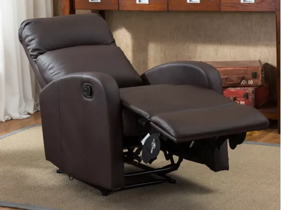 Fauteuil relax en simili ISAO - Marron