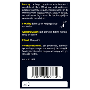 Lucovitaal CBD Cannabidiol 10mg Capsules 30CP