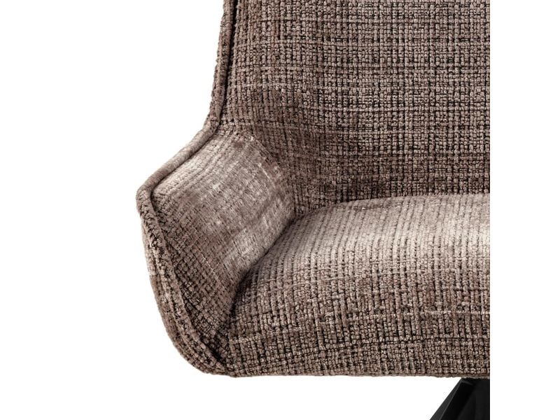 AC Design Stuhl Eddie 2 Stück, Braun Esszimmerstuhl mit Chenille-Bezug