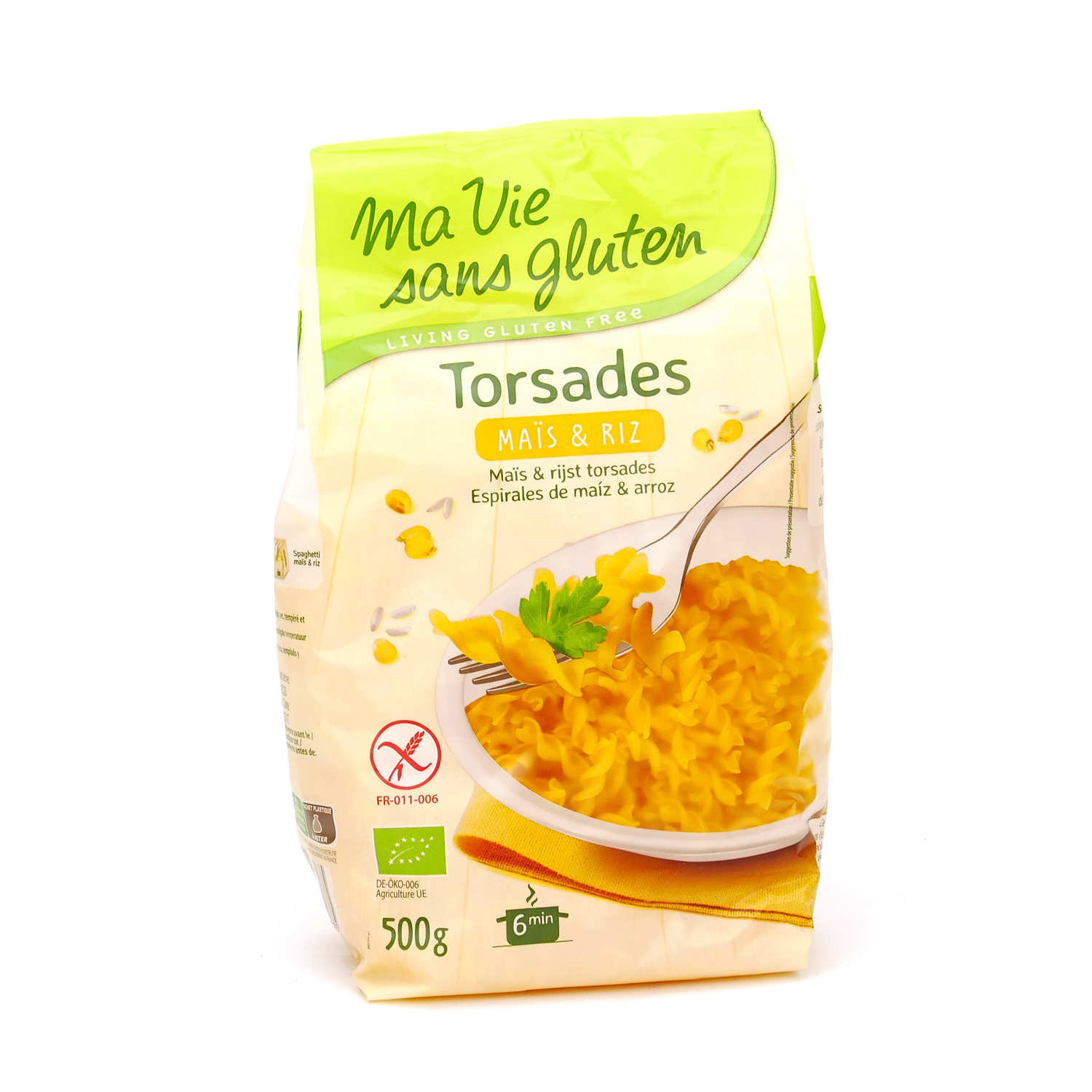 Torsades maïs et riz - pâtes bio sans gluten