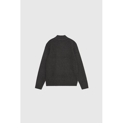 Wood Wood Blu AA Halfzip Striktrøje, Charcoal, XXL