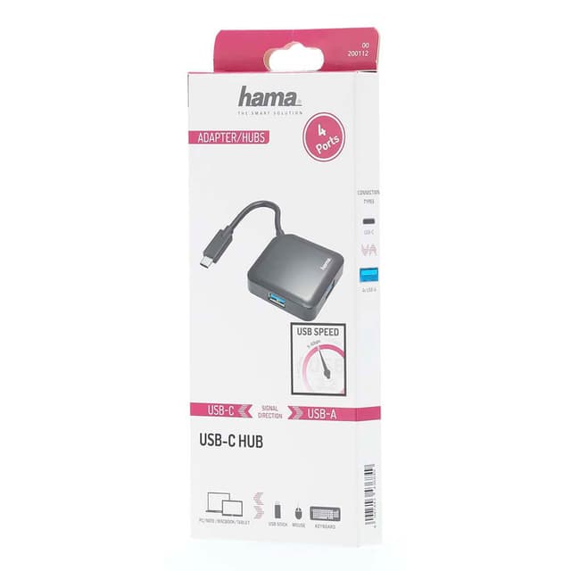 Hub USB-C 4x porte 5 Gbit/s