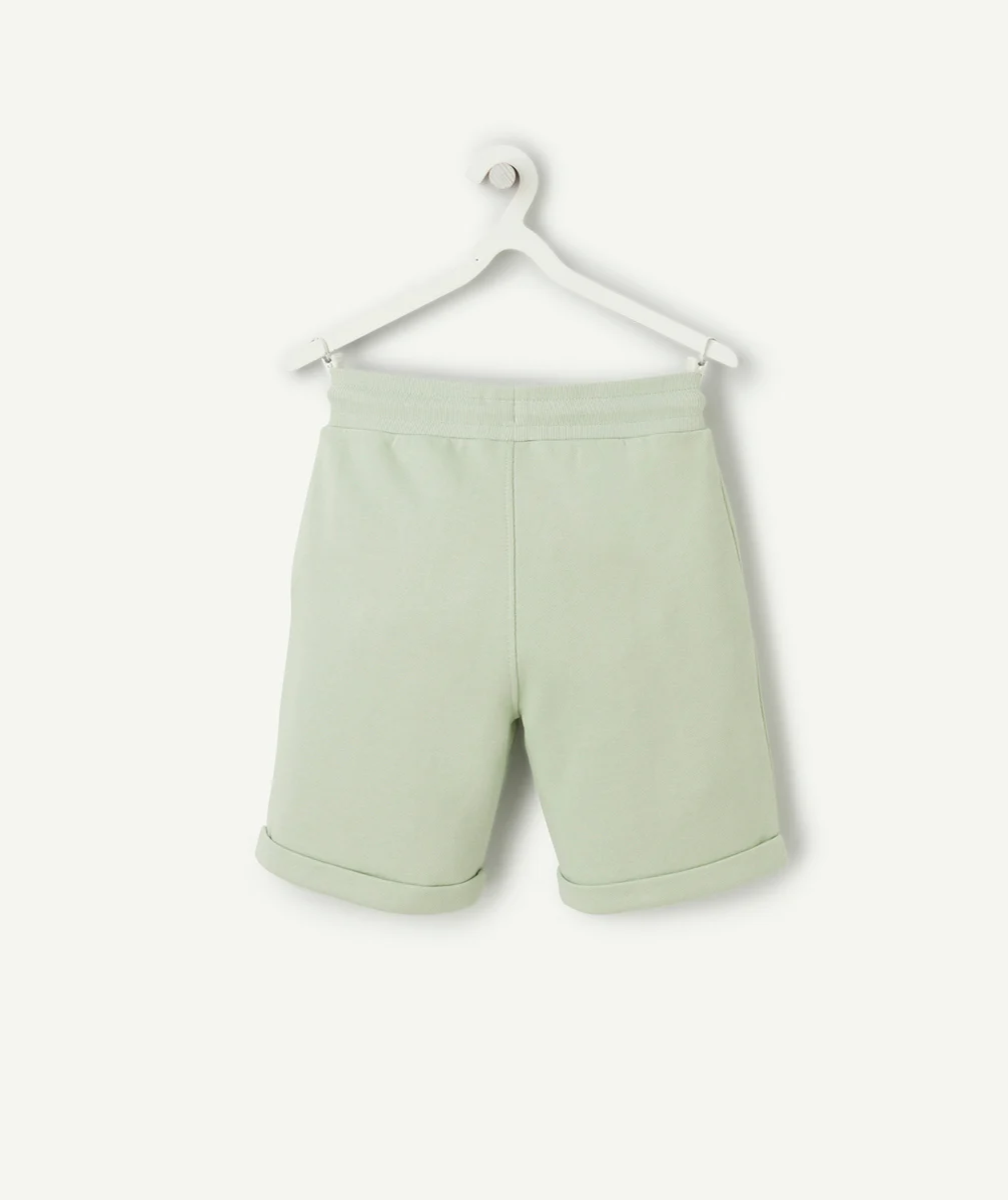 bermuda droit garçon en coton bio vert