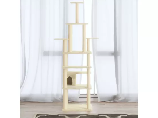 Arbre à chat avec griffoirs en sisal Crème 183 cm