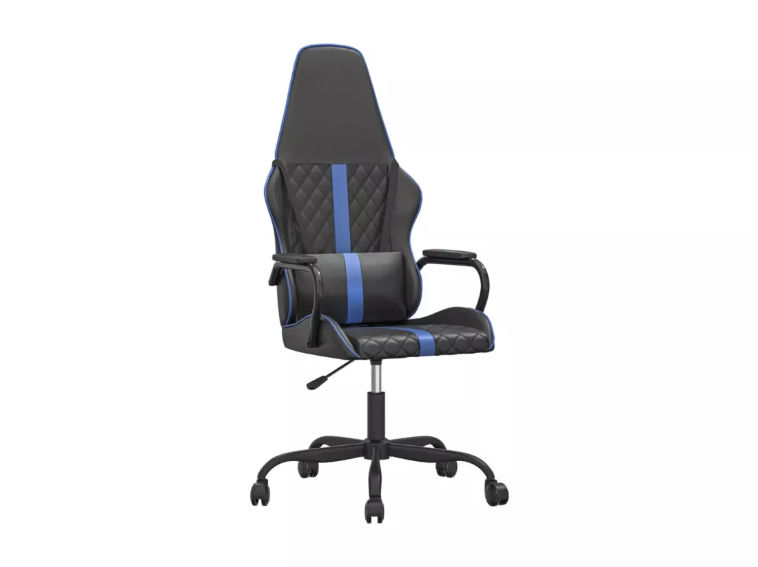 Chaise de jeu de massage bleu et noir similicuir