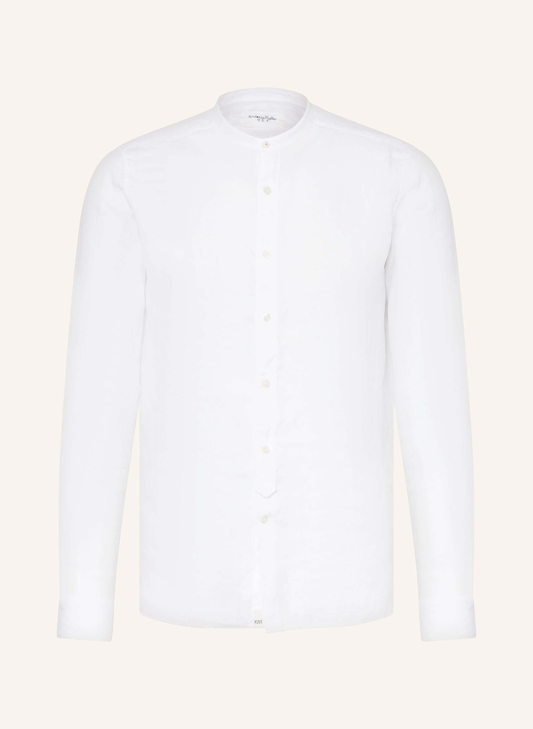 tintoria mattei Leinenhemd Slim Fit mit Stehkragen