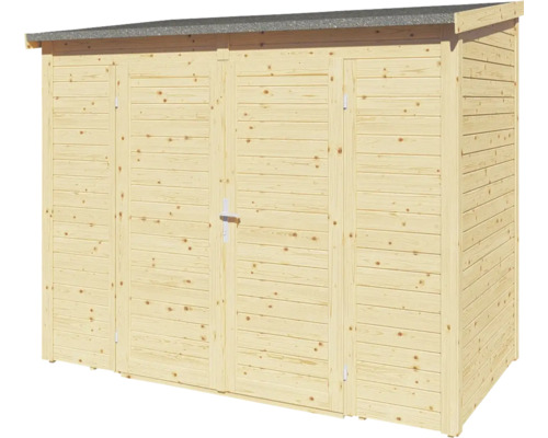 Bertilo Timmo 2 tuinhuis met vloer, 251 x 137 cm, natuurlijke afwerking