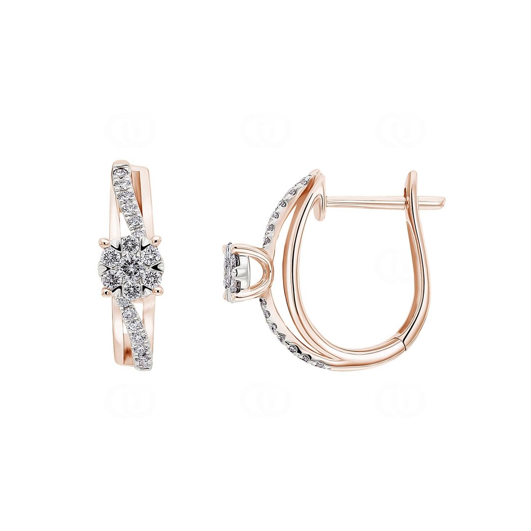 0.26 Karat Diamant-Kreolen 750/18 K Roségold