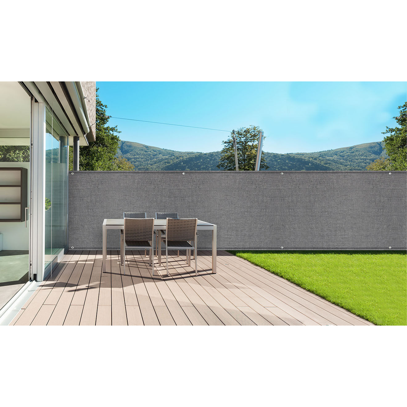 Pratik Garden Brise-vue 300 gr/m² gris anthracite - 1x10 m