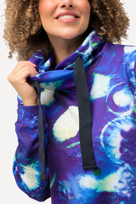 Fleece-Sweater, Stehkragen, Langarm, recycelt