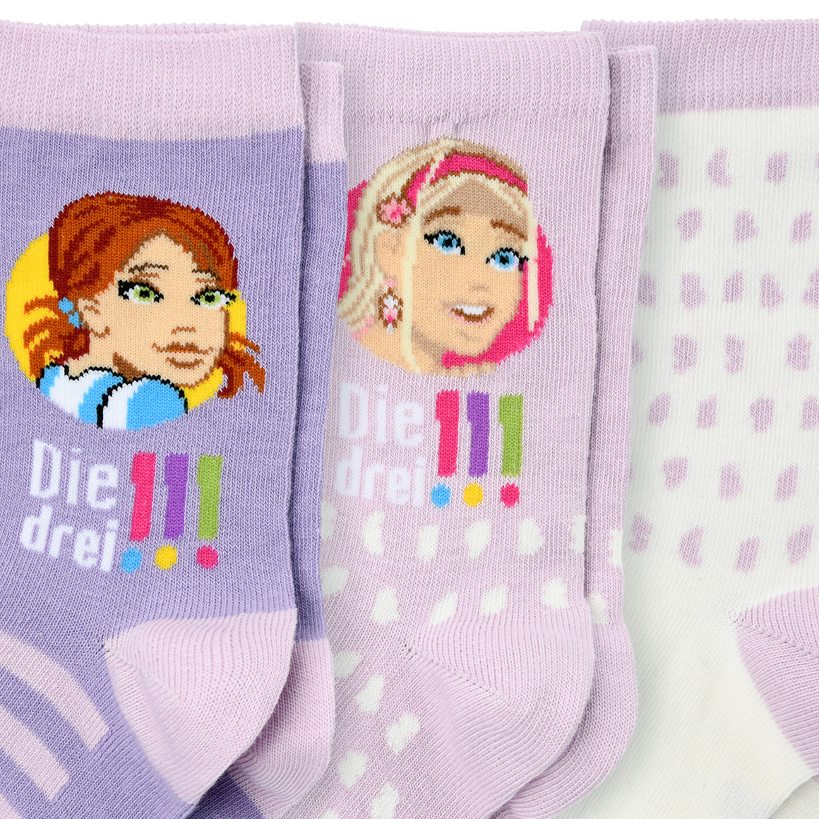 Topolino 3 Paar Die drei !!! Socken im Set rosa / helllila / weiss