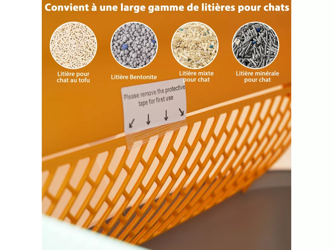 Toilette pour chat, nettoient automatiquement, odeur éliminée, avec capteur infrarouge et APP, 48x52x50.5cm