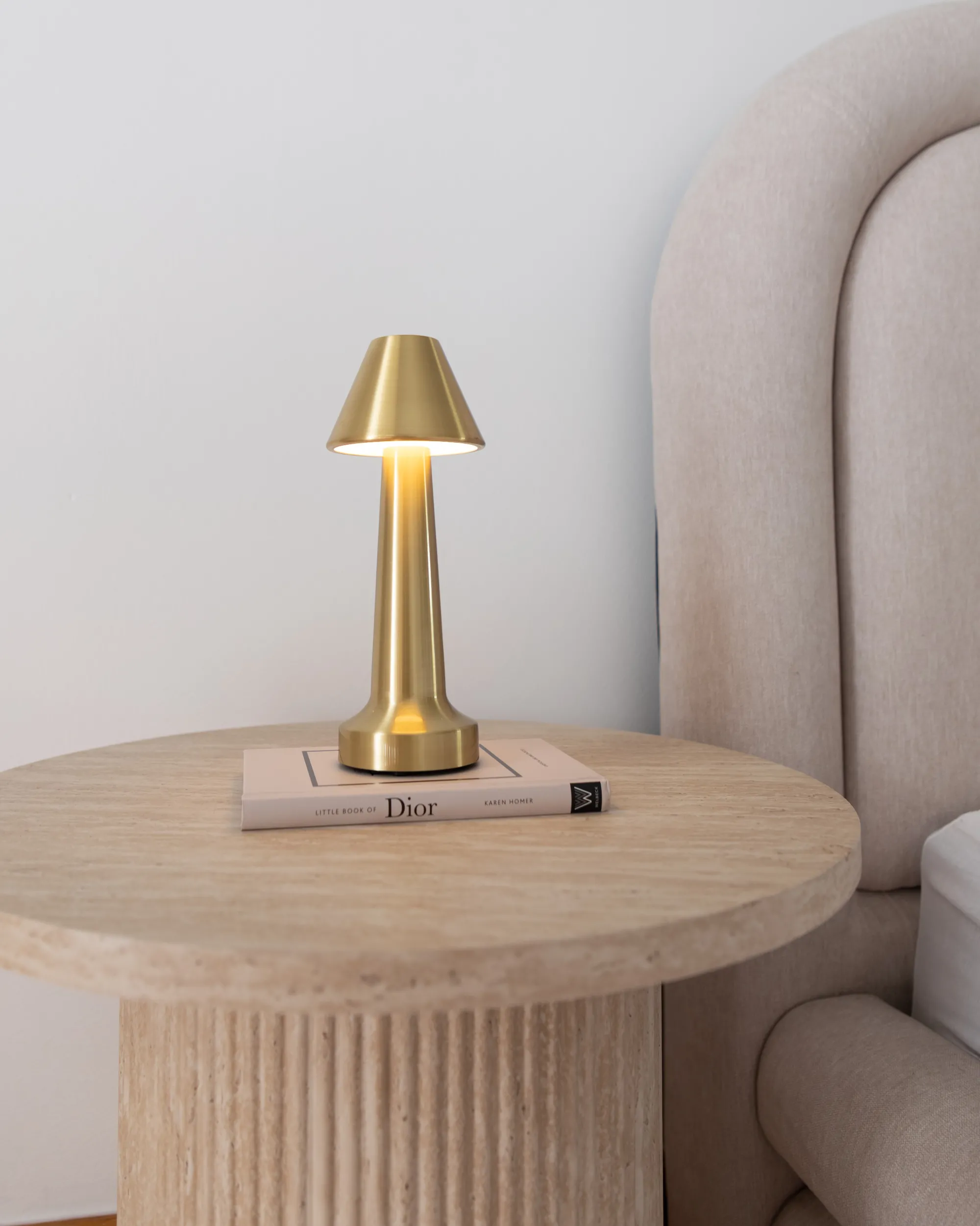 Set van 2 draadloze LED tafellampen JOANES met dimmer Metaal Goud