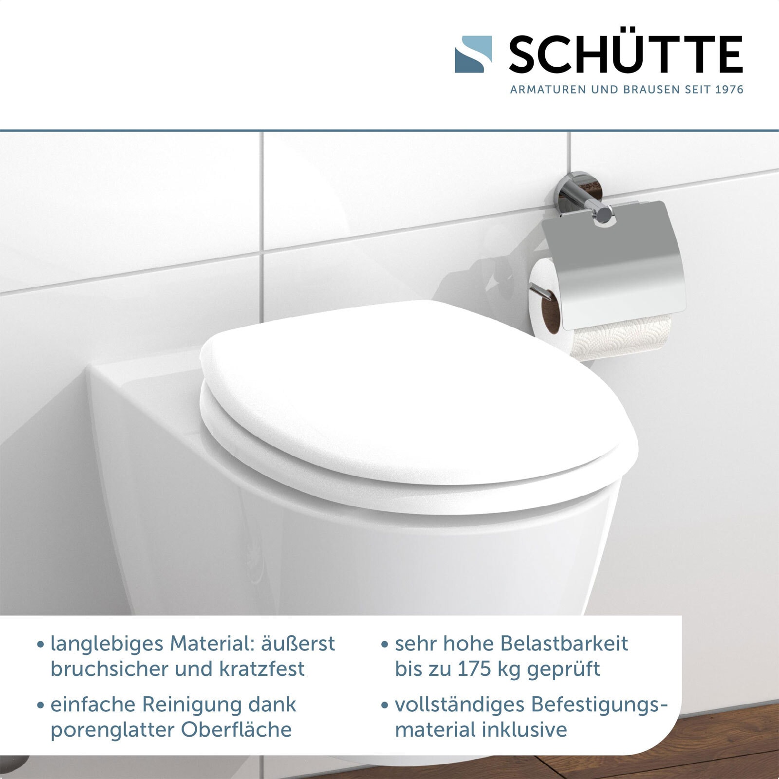 SCHÜTTE Duroplast WC-Sitz Weiß ca. 37,5 x 44,5 cm