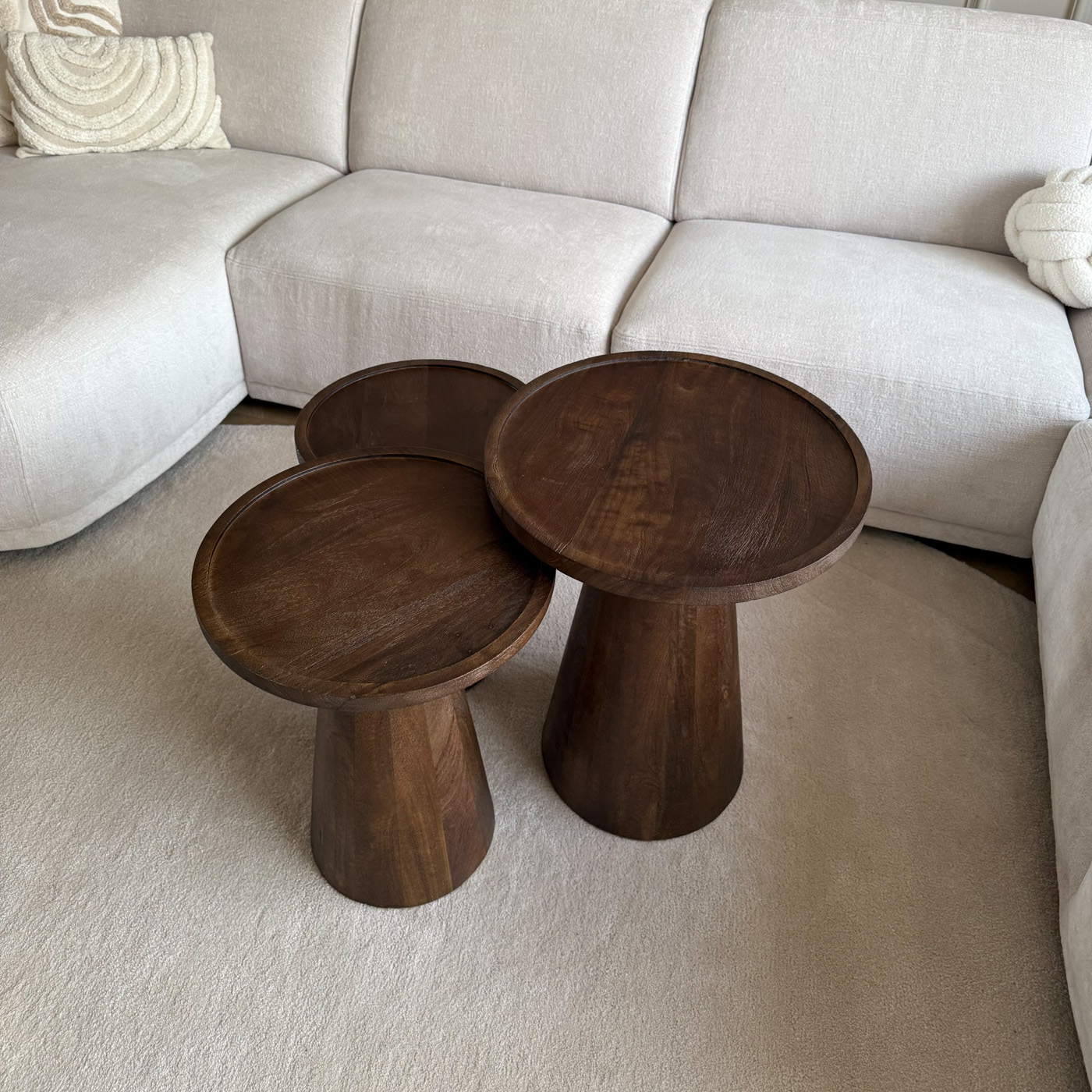 Salontafel set van 3 Oslo Bruin Old Inn wonen Salontafel set van 3 Oslo Bruin
