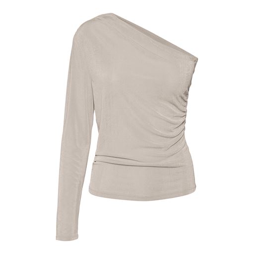 Vero Moda Nara One Shoulder Bluse, Pumice Stone, M