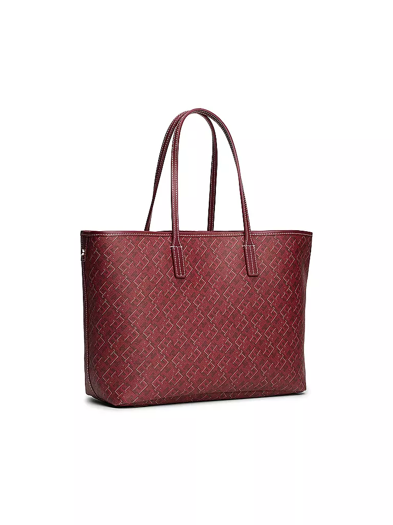TOMMY HILFIGER Ledertasche - Shopper TH MONOPLAY LEATHER TOTE rot