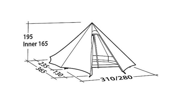 GREEN CONE, 4-Personen Zelt  Tipi  grün