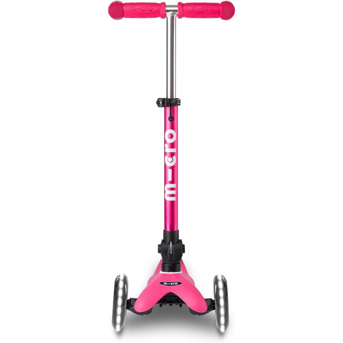 Trottinette 3 roues mini deluxe rose pliable led