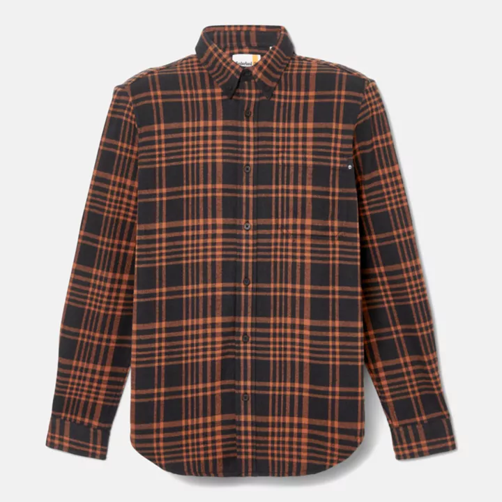 Camisa xadrez de flanela grossa preta para homem
