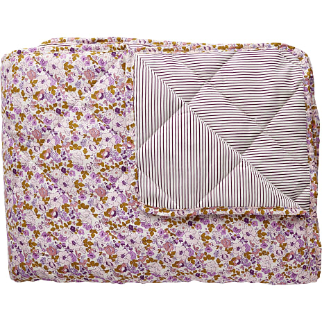 Vattæppe - rosa med blomster/striber