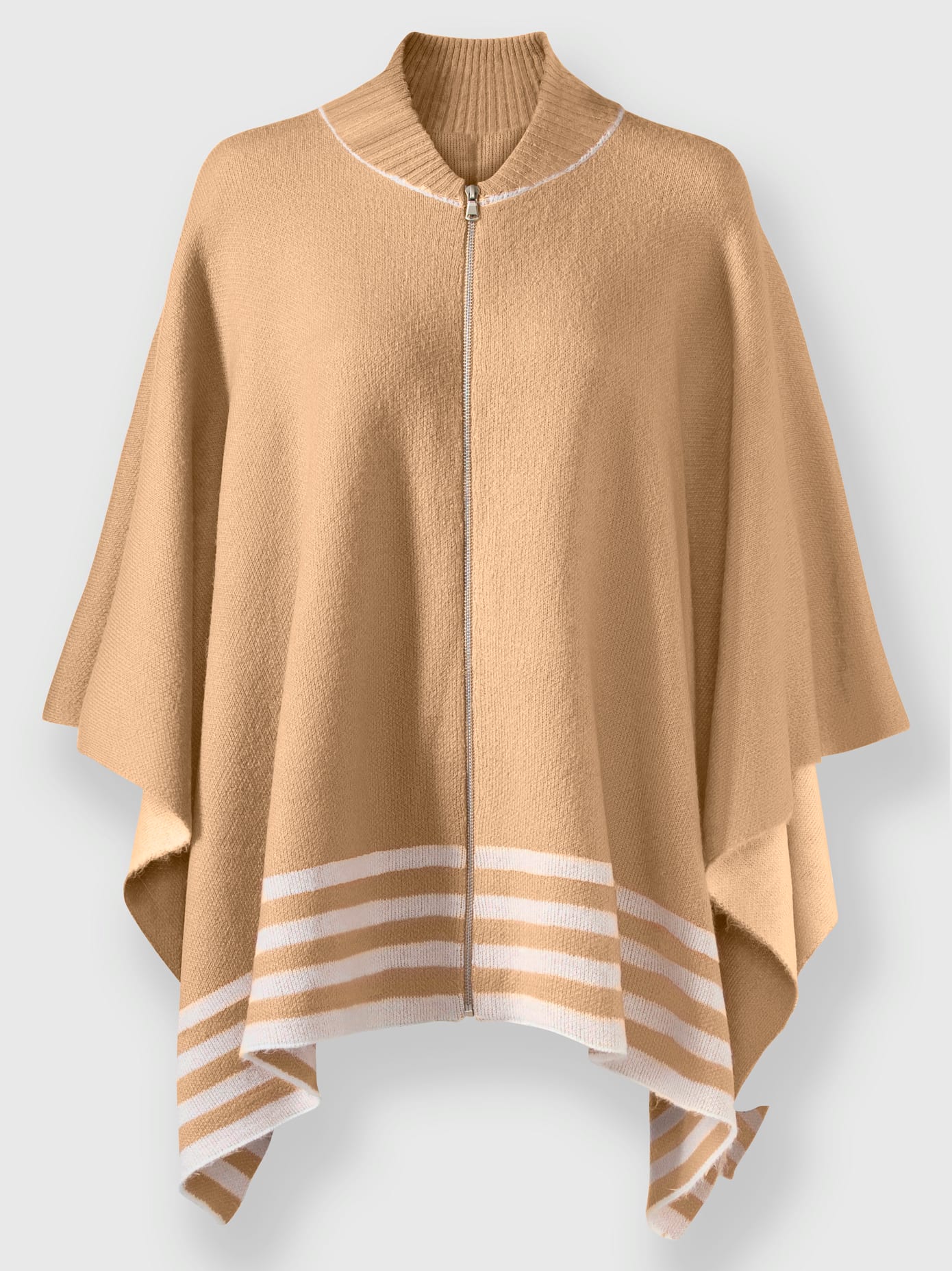 Cape en tricot rayures contrastées