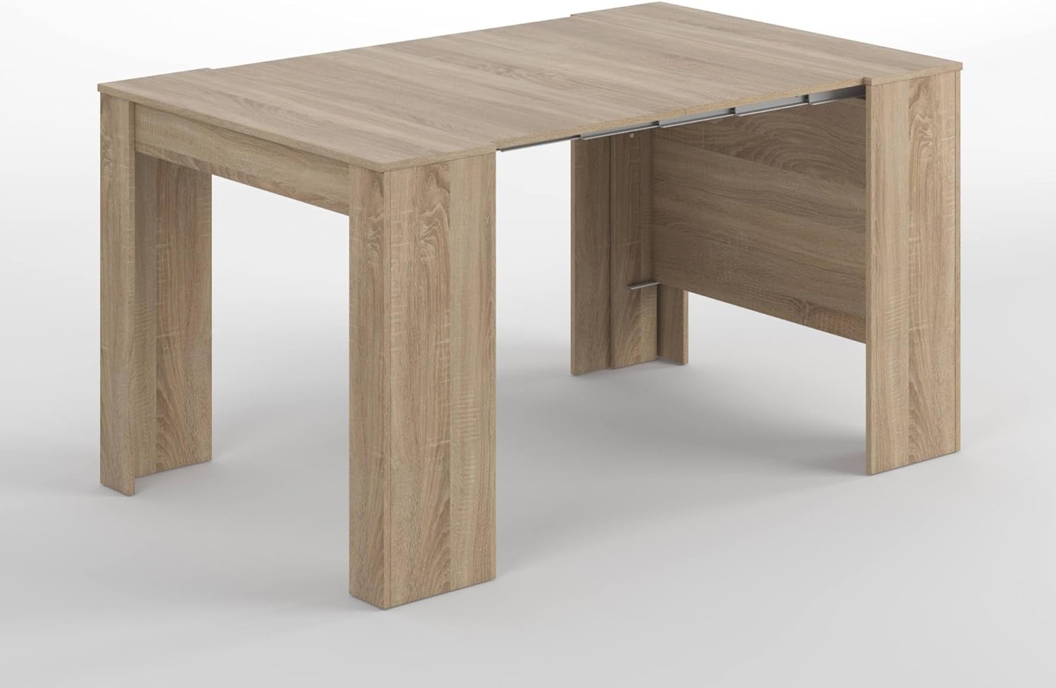 Dmora - Ausziehbarer Tisch Compton, ausziehbarer Esstisch, Tisch mit Mehrzweckverlängerungen, ausziehbar auf bis zu 10 Sitzplätze, 51/237 x 90 x 78 cm, Eiche