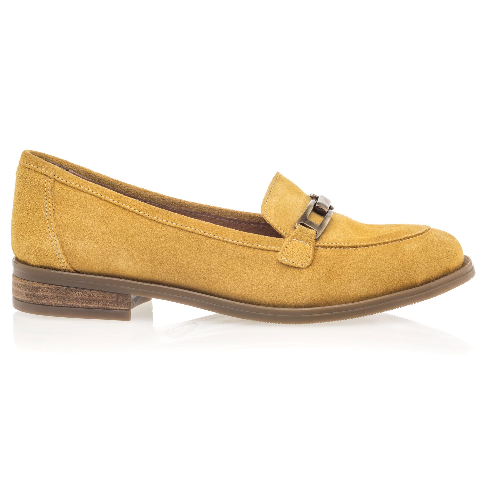 Mocassins Femme en cuir jaune
