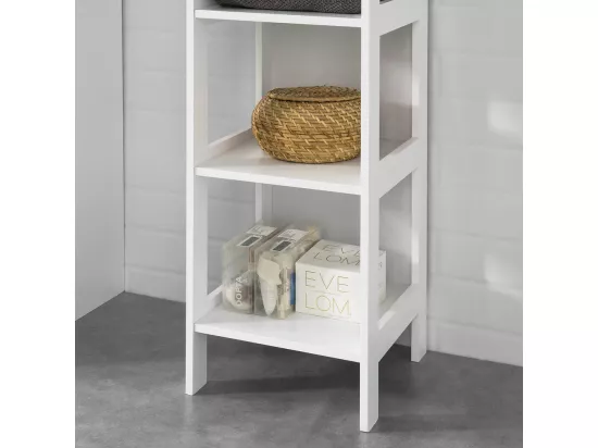 Meuble Colonne De Salle De Bain Armoire Haute Étagère De Salle De Bain Avec 6 Étagères,bzr14-w