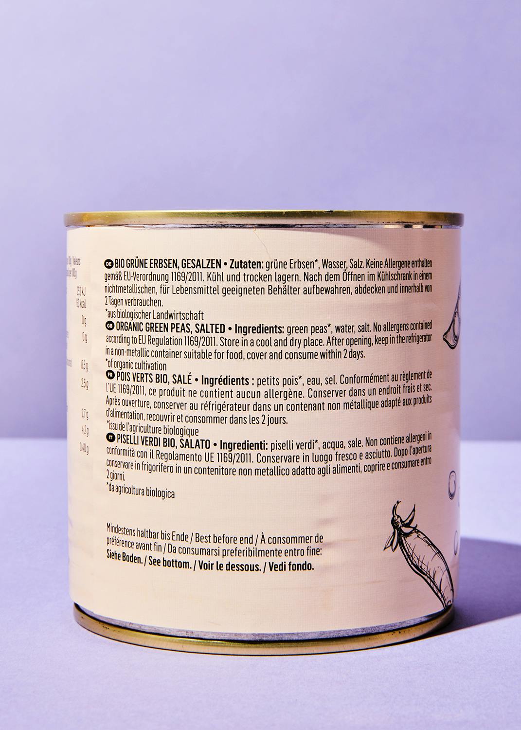 Bio Erbsen in der Dose 270 g