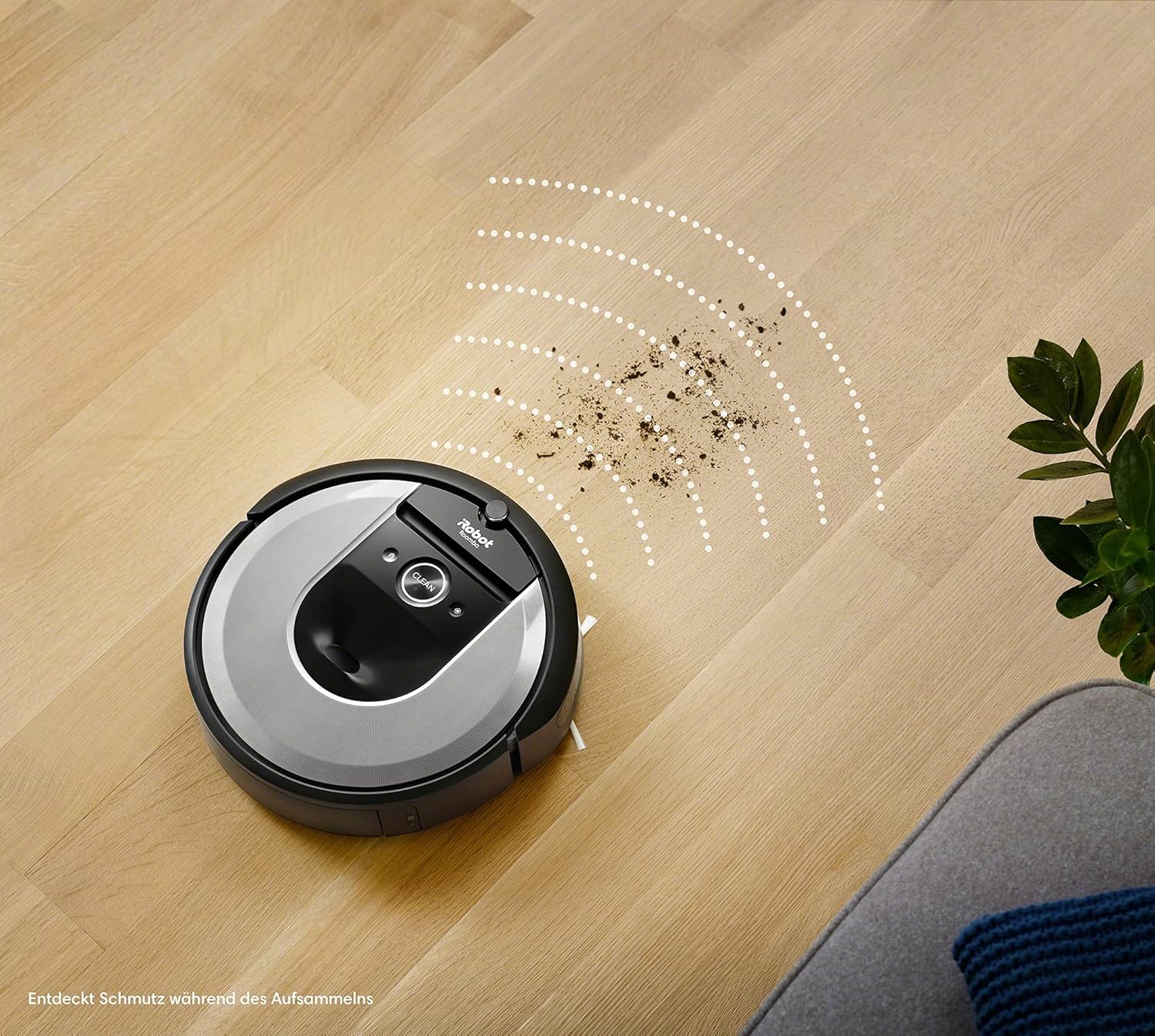 iRobot Roomba i7 (i7156) App-steuerbarer Saugroboter (Staubsauger Roboter), 2 Gummibürsten, Intelligente Kartierung, Sprachassistent-kompatibel, Reingt nach Objekten, Farbe: Light Silver