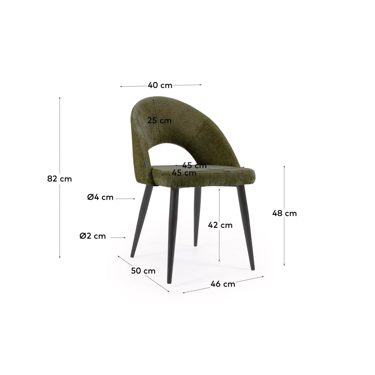 Kave Home Stuhl MAEL grün/mattschwarz