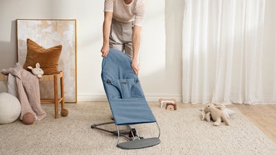BabyBjörn Bliss Vippestol Vevet Mélange, Blå