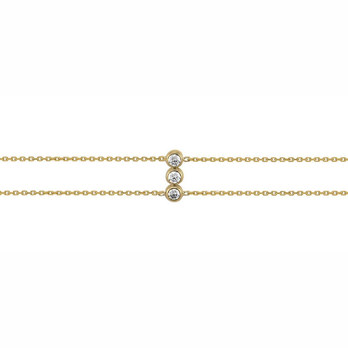 Bracelet Brillaxis deux rangs or jaune oxdes