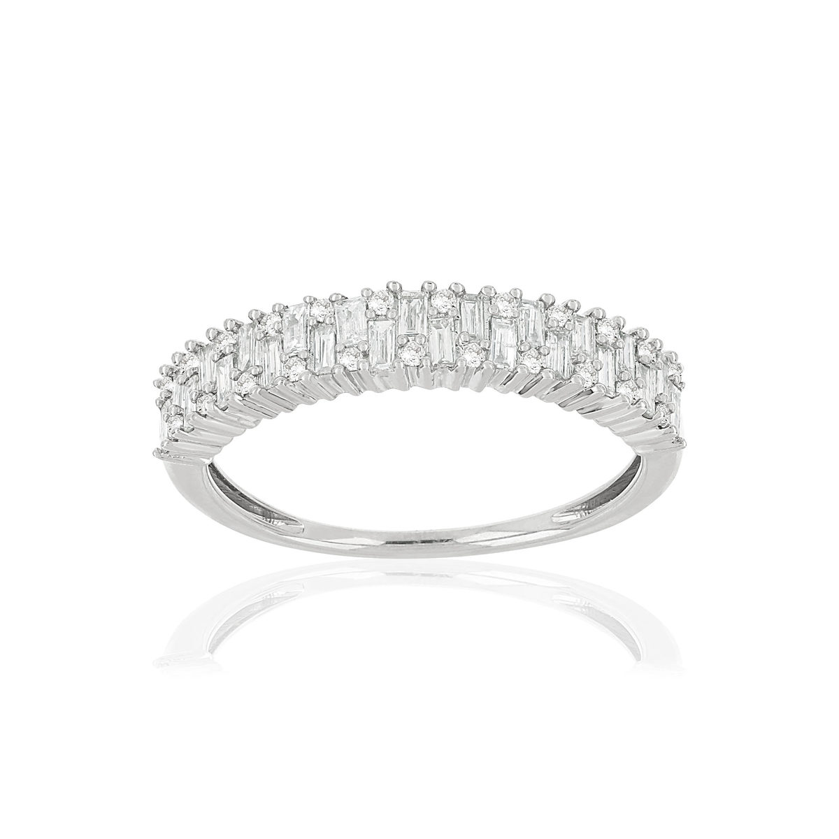 Bague or 750 blanc diamants