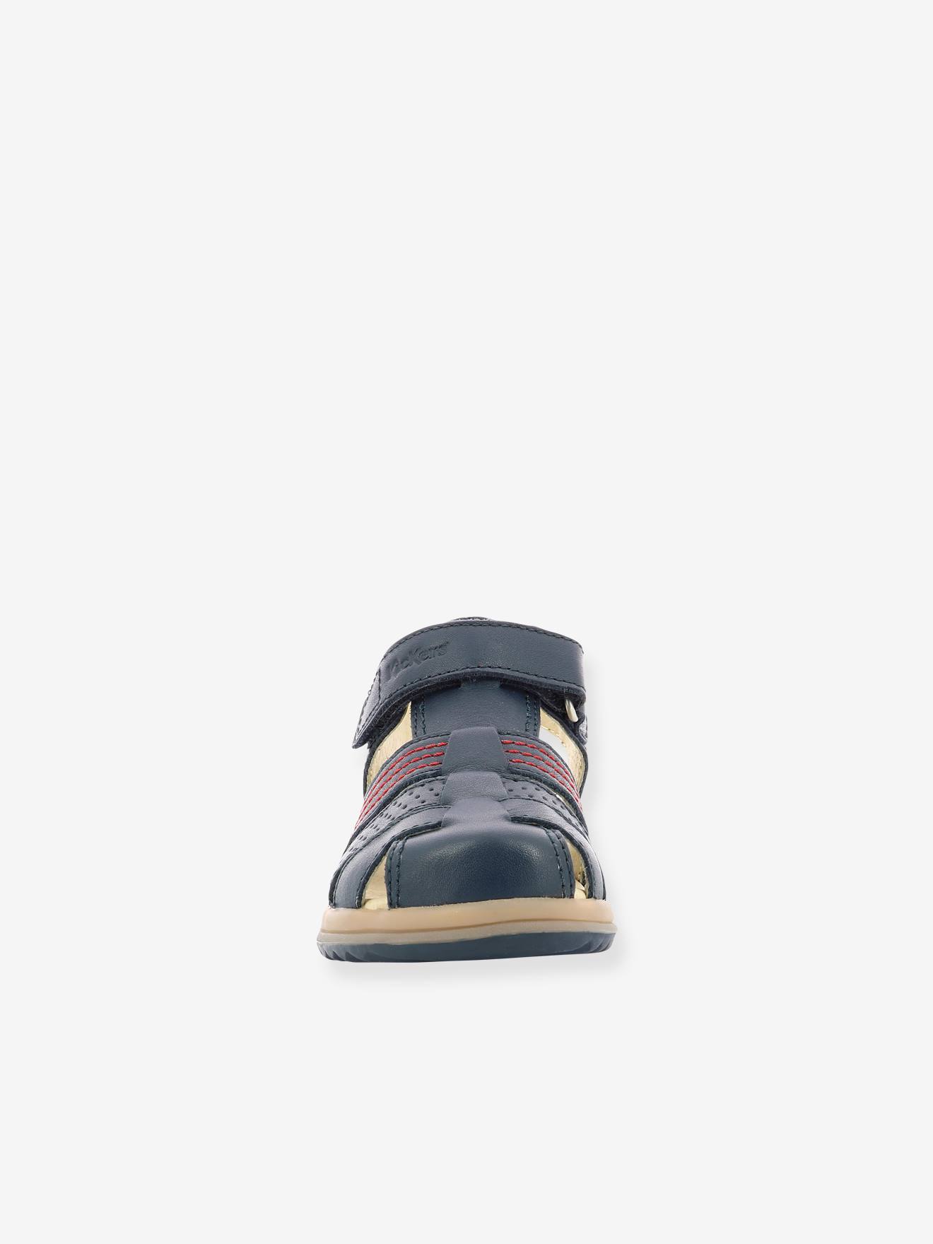Sandálias KICKERS® Platinum em couro, azul escuro liso