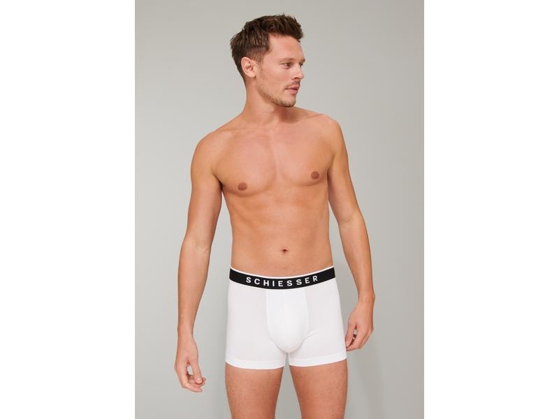 SCHIESSER Unterhosen Herren 3-er Pack, Weiss, L Weisse, körpernahe Herren-Shorts