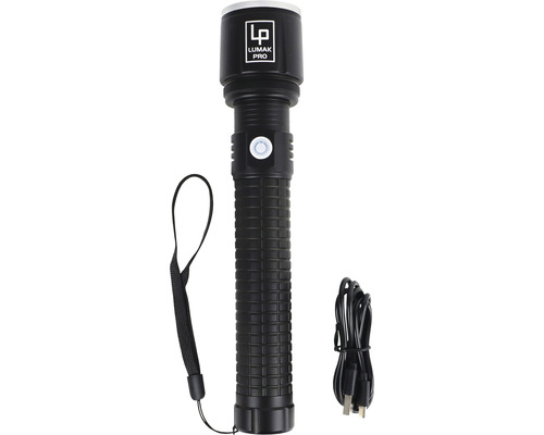Lumakpro LED oplaadbare zaklamp 235 mm 3000 lm USB-C zwart
