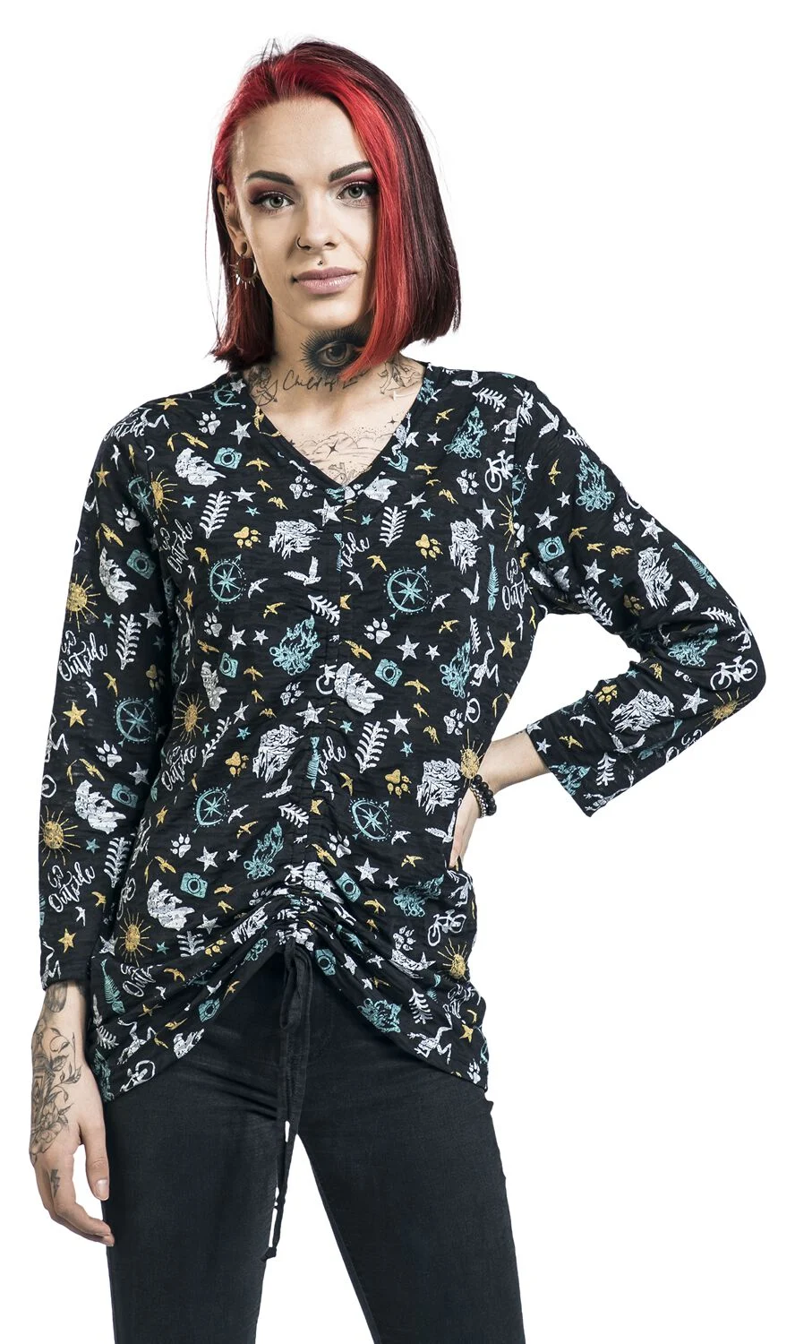Haut manches longues imprimé intégral | RED by EMP T-shirt manches longues