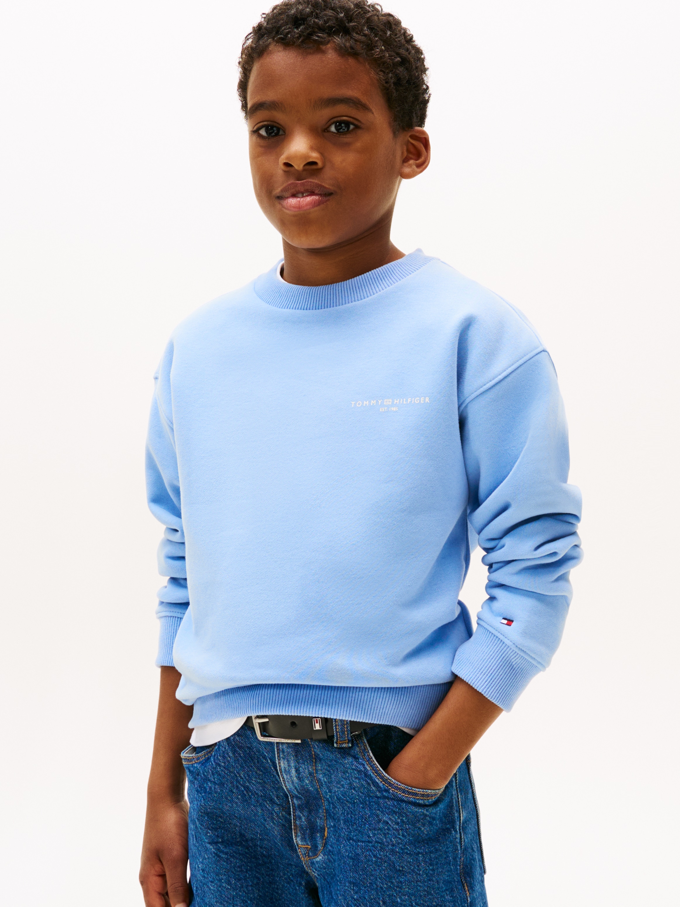 Tommy Hilfiger Sweatshirt »MINI CORP C-NECK SWEATSHIRT«, für Kinder bis 16 Jahre, mit Logo-Stickerei