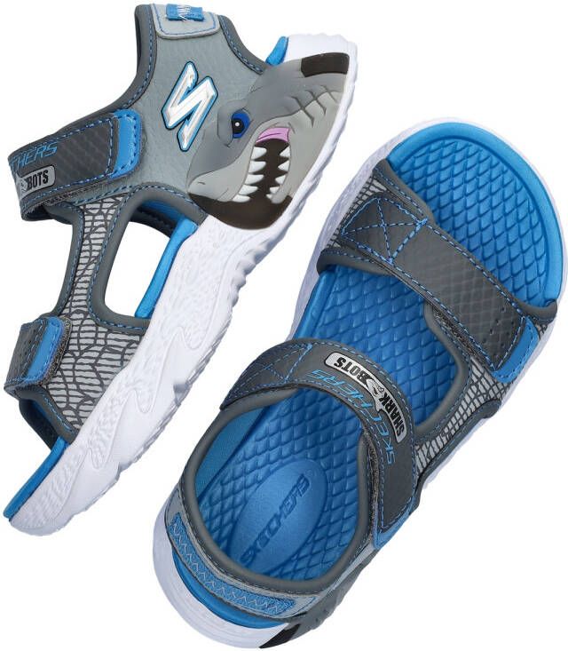 Skechers S-Slights Creature of Splash sandalen met lampjes grijs Jongens Imitatieleer 28