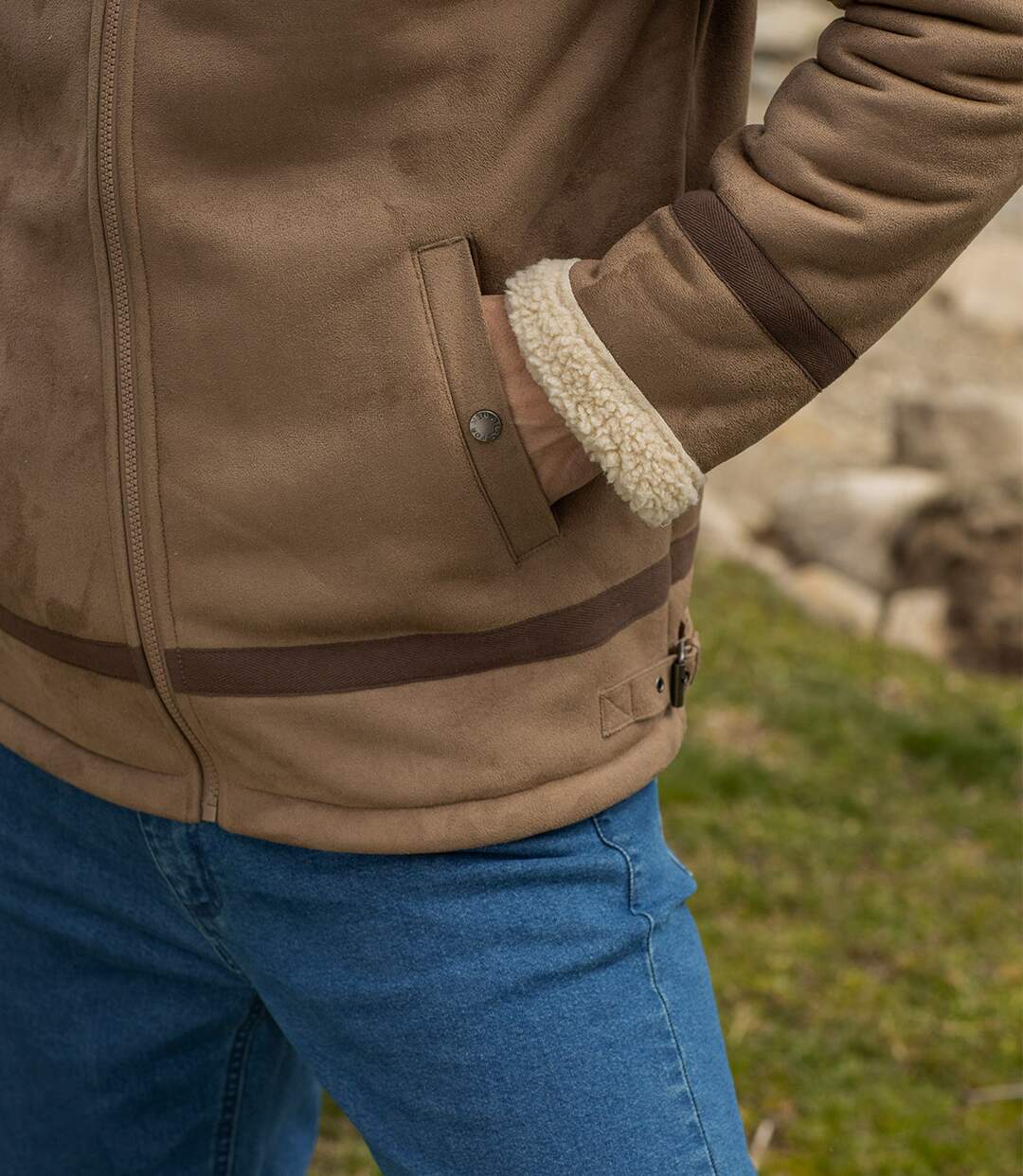 Blouson Aventurier Suédine Fourré Sherpa