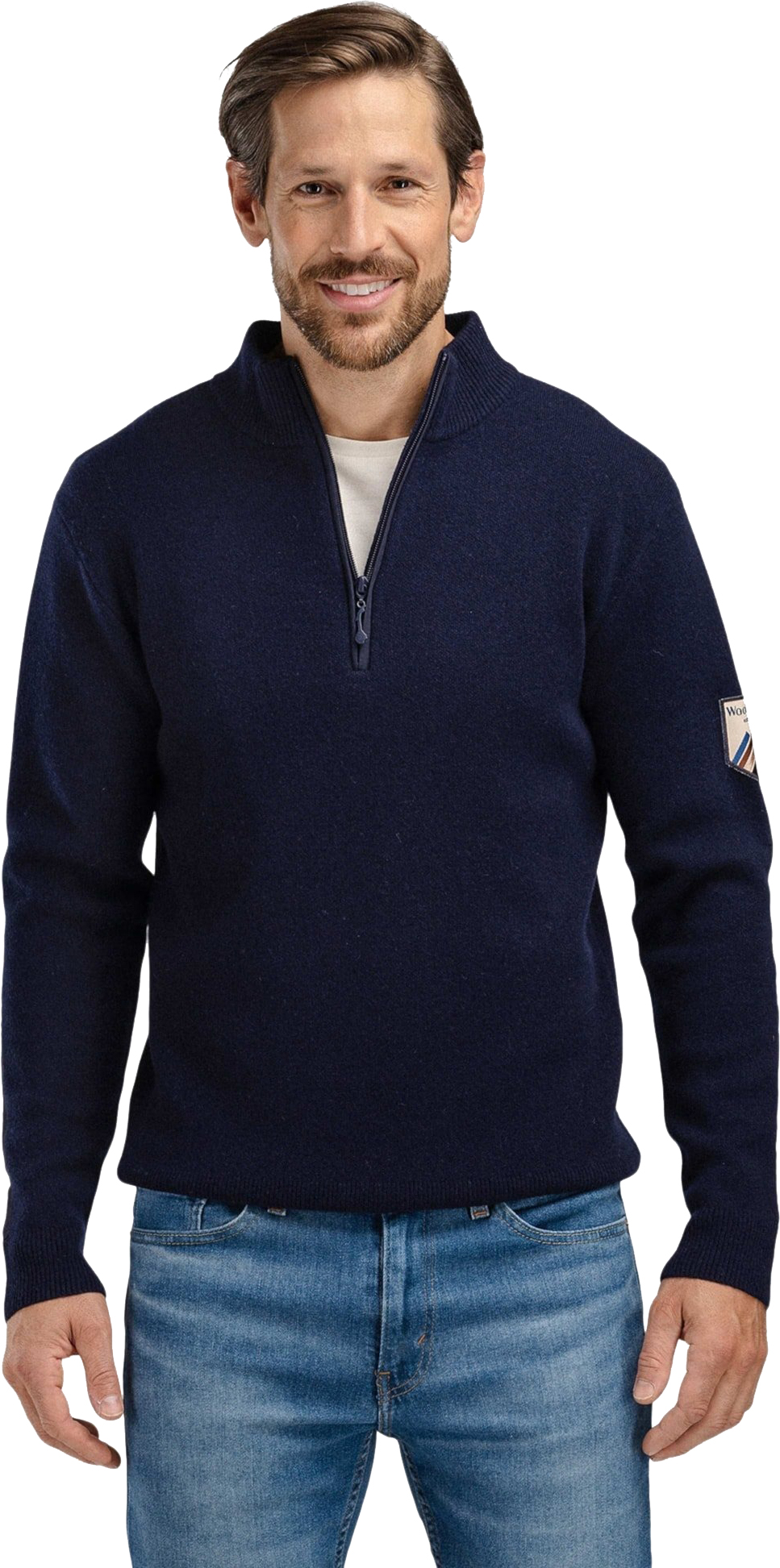 Tydal Strikket Half-Zip Ullgenser Herre Dark Blue