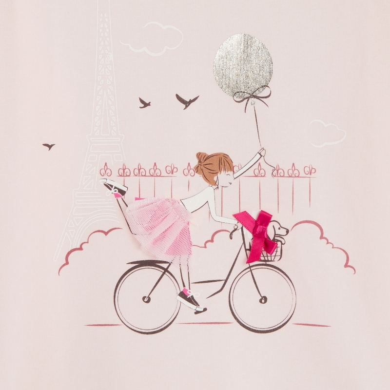 T-shirt rose à dessin crayonné Lili Gaufrette