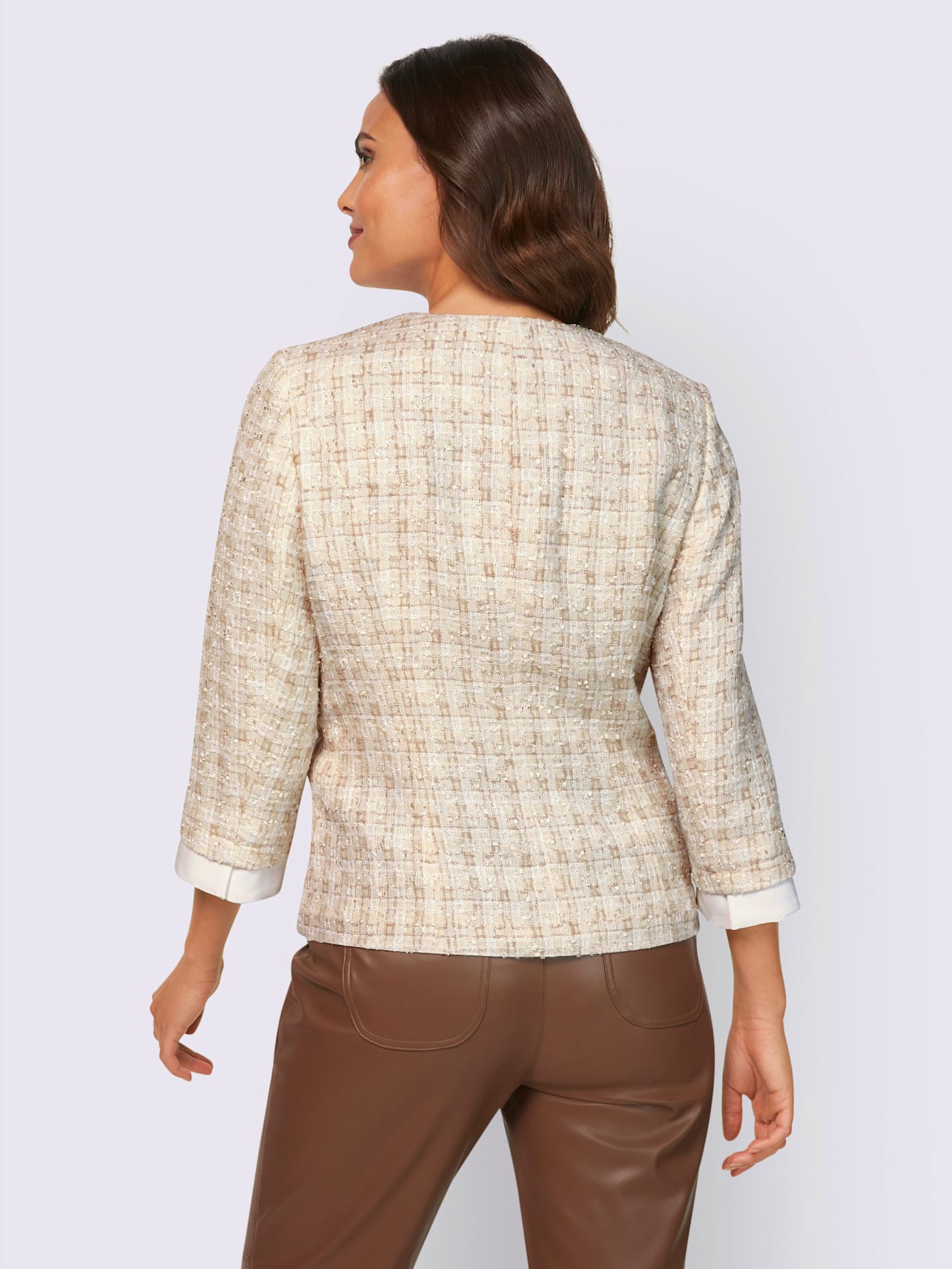 Blazer bouclé boutons fantaisie dorés
