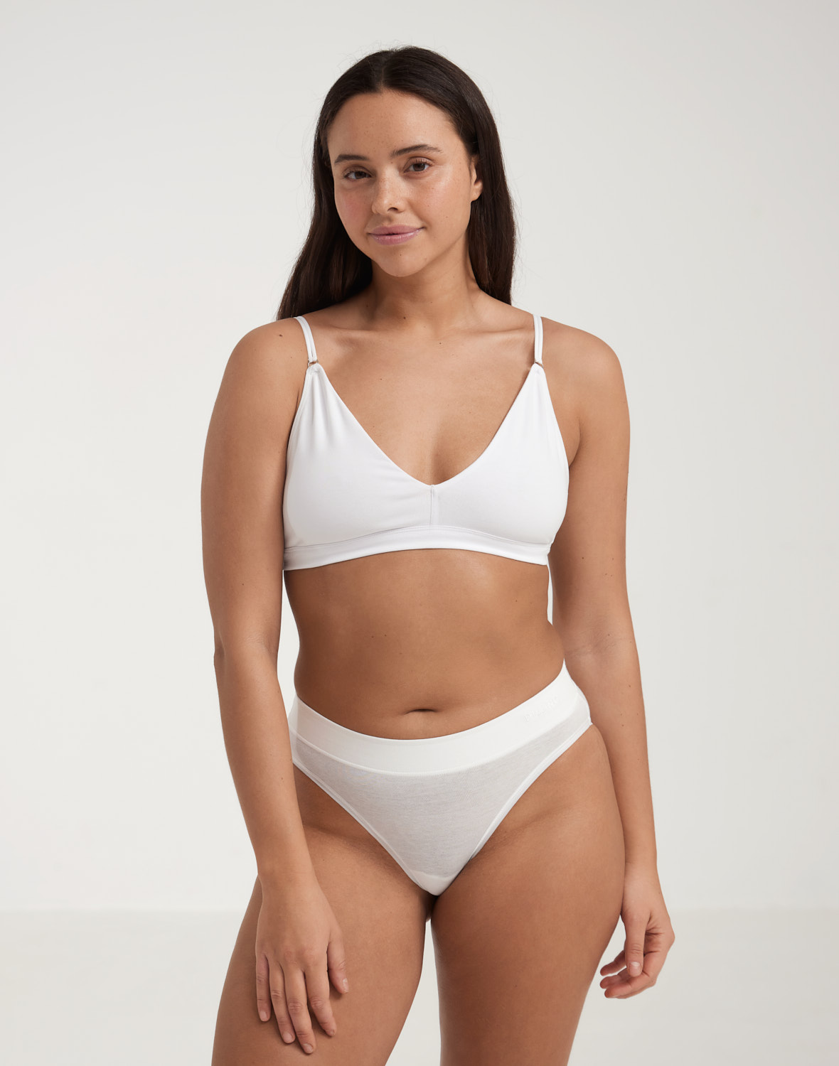 Midi-slips van katoen voor dames in Wit