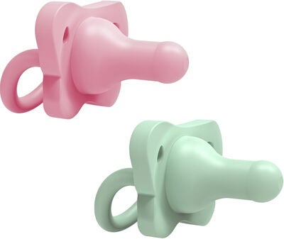 Dr. Brown's HappyPaci Smokk 0-6m 2-pack Silikon, Rosa/Grønn