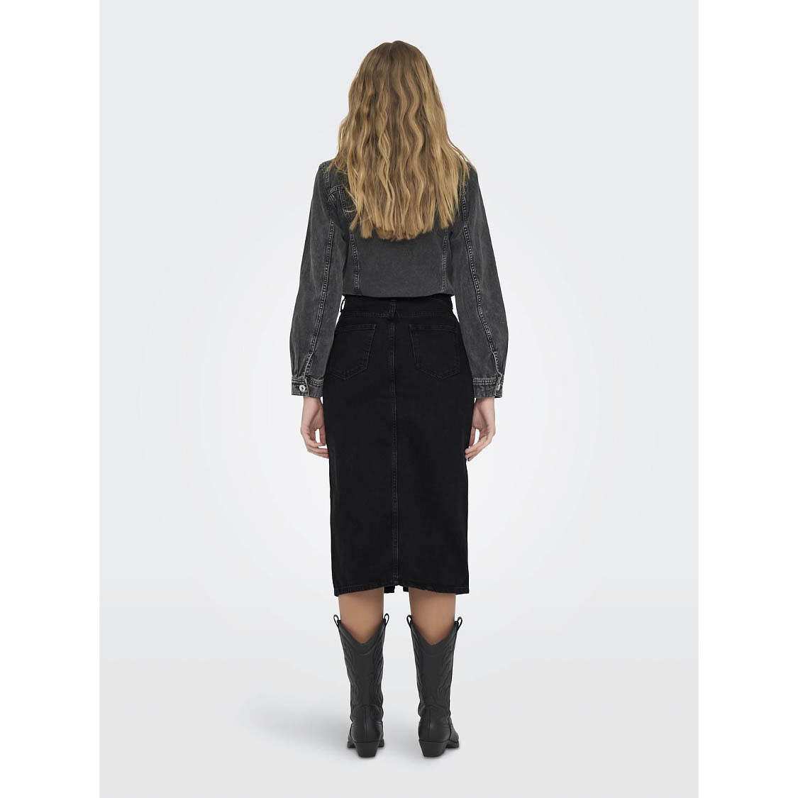 SOMENTE<br>Saia midi jeans